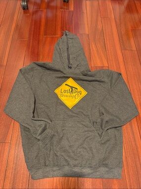 Luxe Dark Gray Hoodie with Yellow Brewing Logo